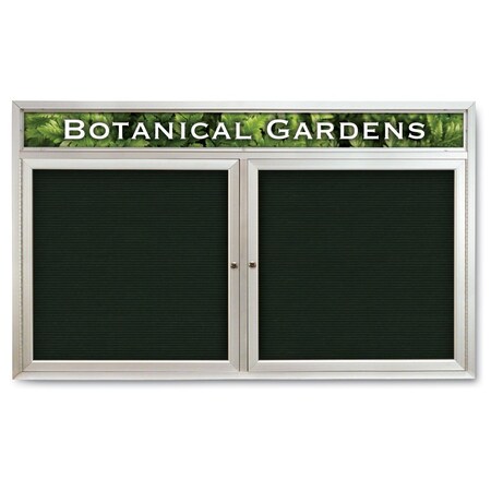 United Visual Products Indoor Enclosed Combo Board, 42"x32", Black Frame/Green & Forbo UVCB4232B-GREEN-FORBO